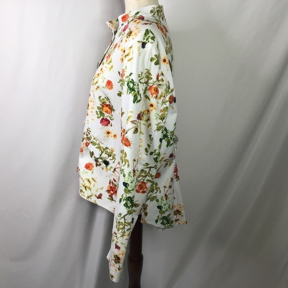 DISNEY Jacket Size XL Alice Looking Glass Atwood Floral Designer White - Picture 6 of 15